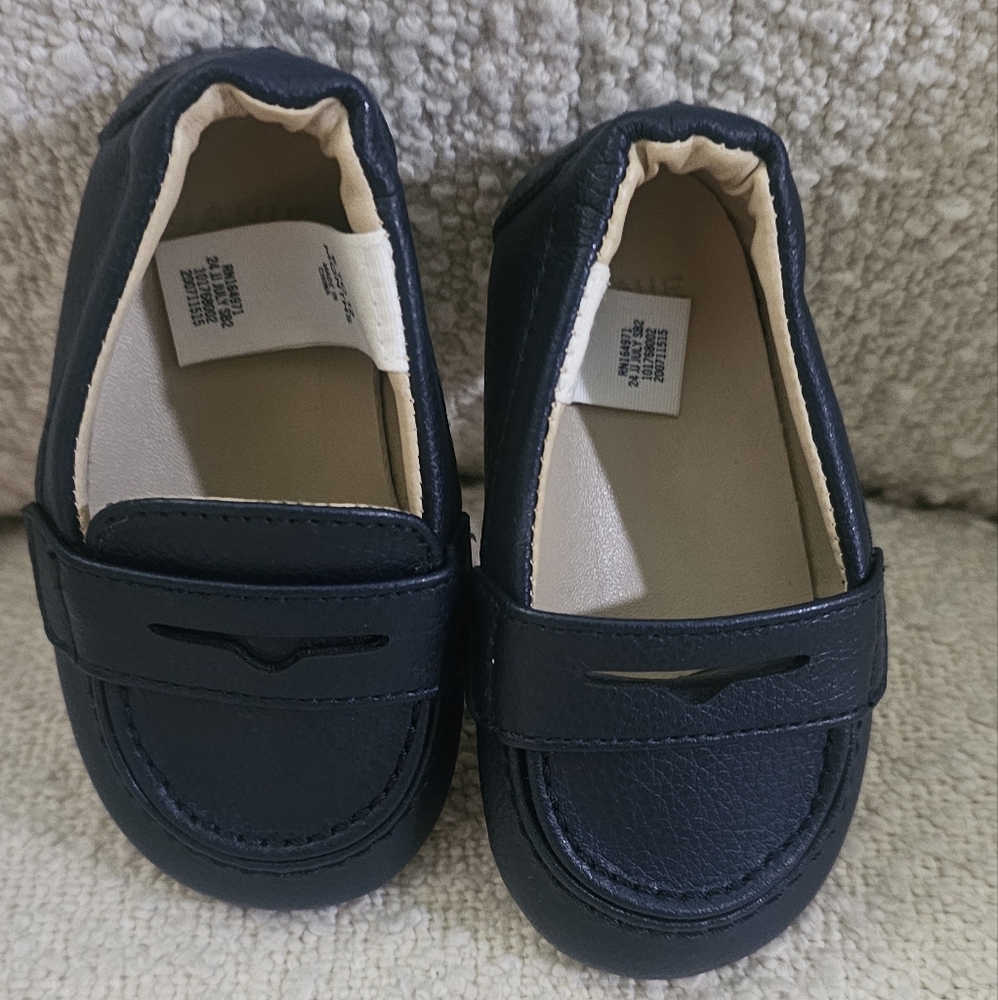 NWOT Janie and Jack Navy Blue Penny Loafers (6-12 months)